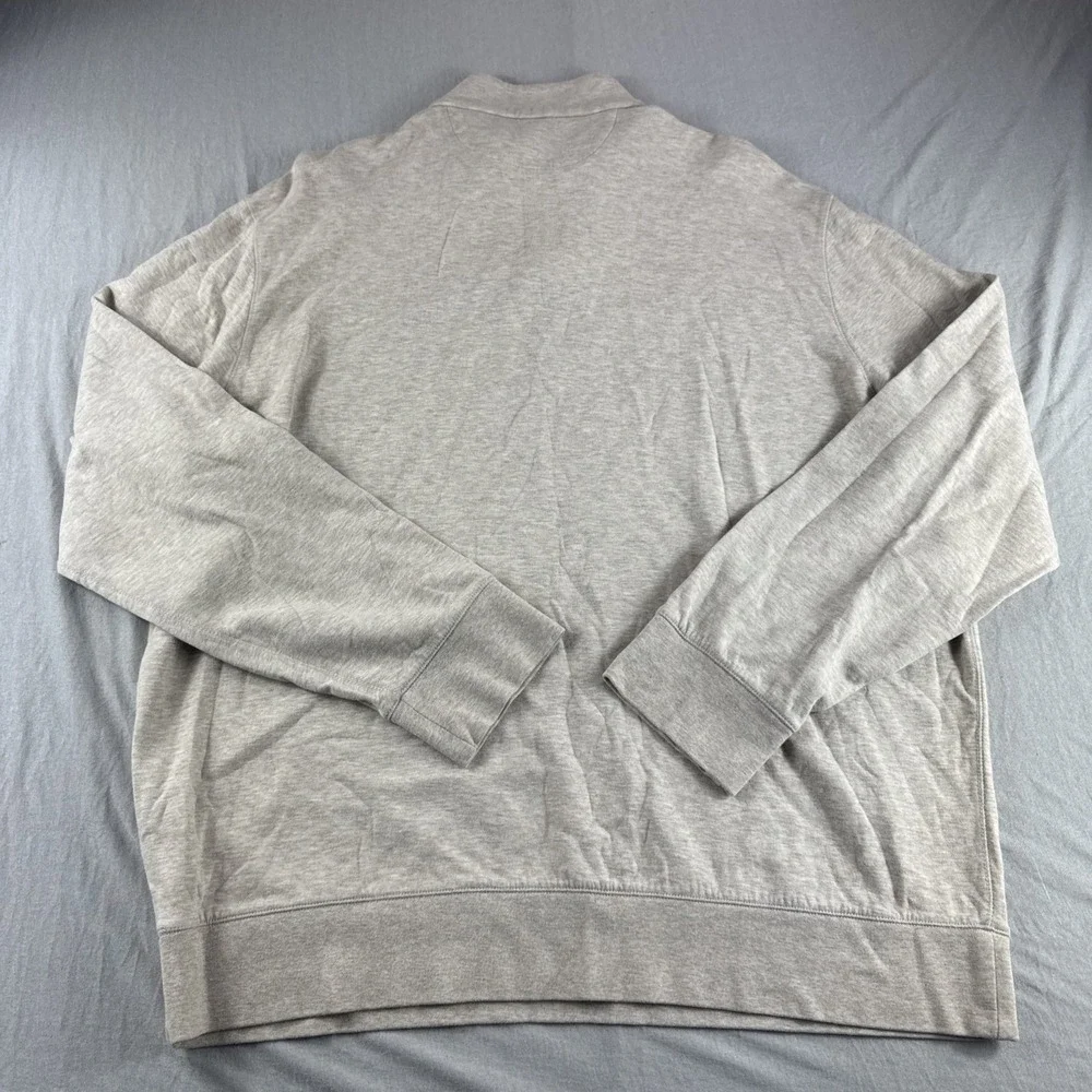 Polo Ralph Lauren Pullover Mens XL Oatmeal 1/4 Zip Sweatshirt Sweater Brown Pony - Picture 2 of 7
